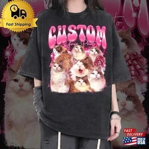 Pet Custom  Washed Shirtcustom Cat Graphic  Shirt Classic T-Shirt